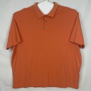 Eddie Bauer Polo Shirt Mens 2XL Orange Pima Cotton Golf Outdoor‎ Hike Casual